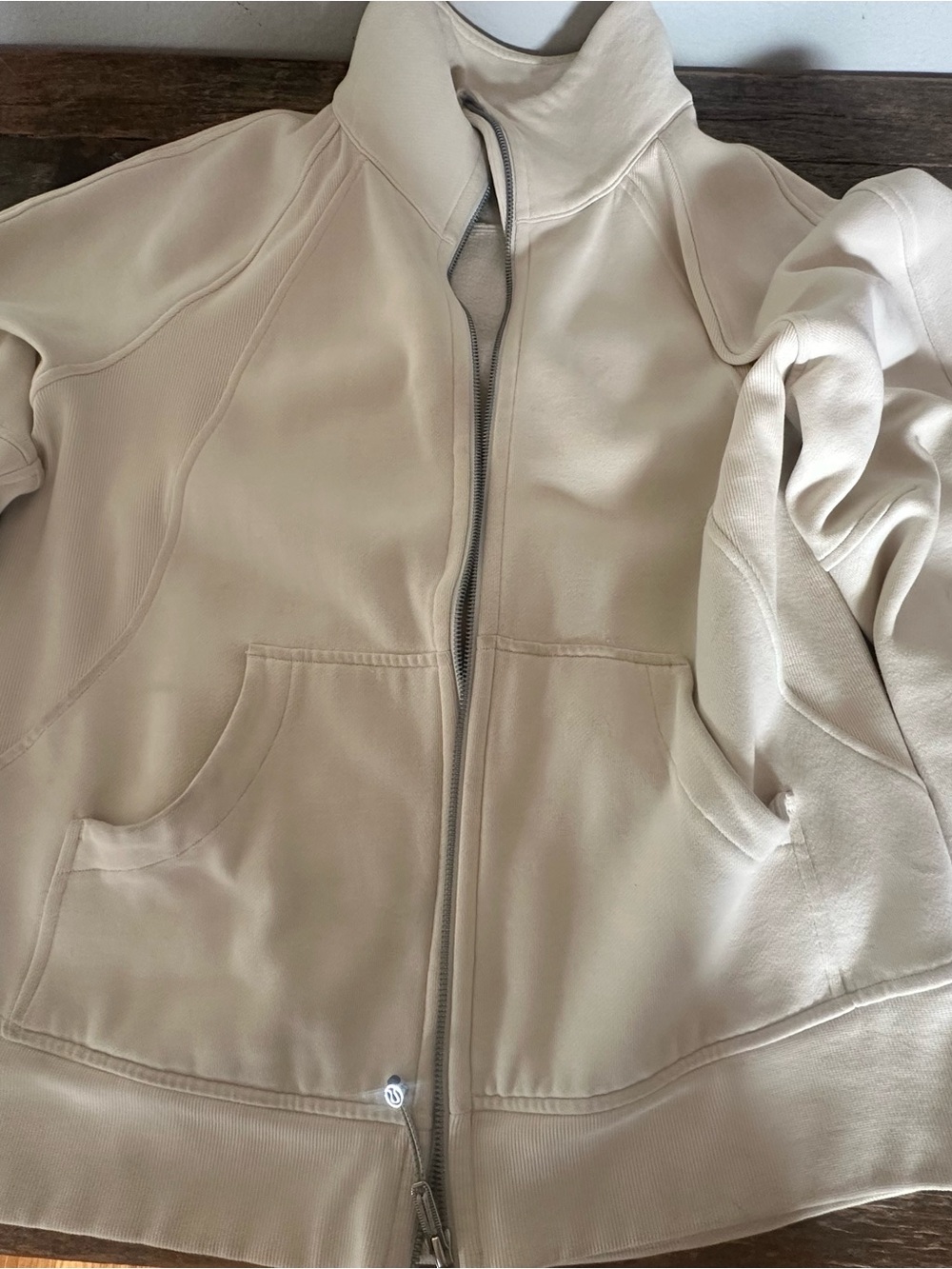 Lululemon Cream Full-Zip Women's Fleece Sweatshirt